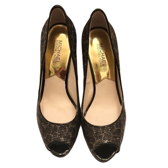 Michael kors metallic peep toe heel shoes - Picture 1 of 12